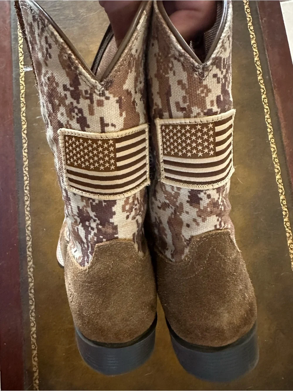 Ariat Camo Patriotic Cowboy Boots Size 5